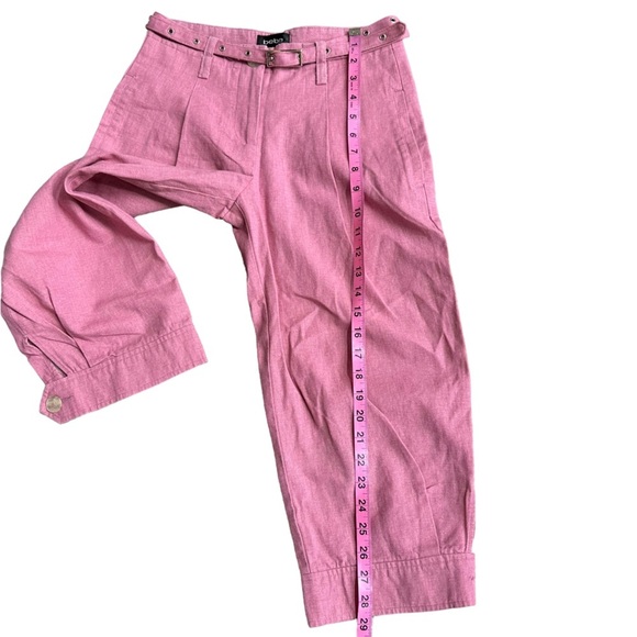 Bebe Women's Pink Andrea Plated Capri with Belt Pant Size: 0 New! - Picture 9 of 9